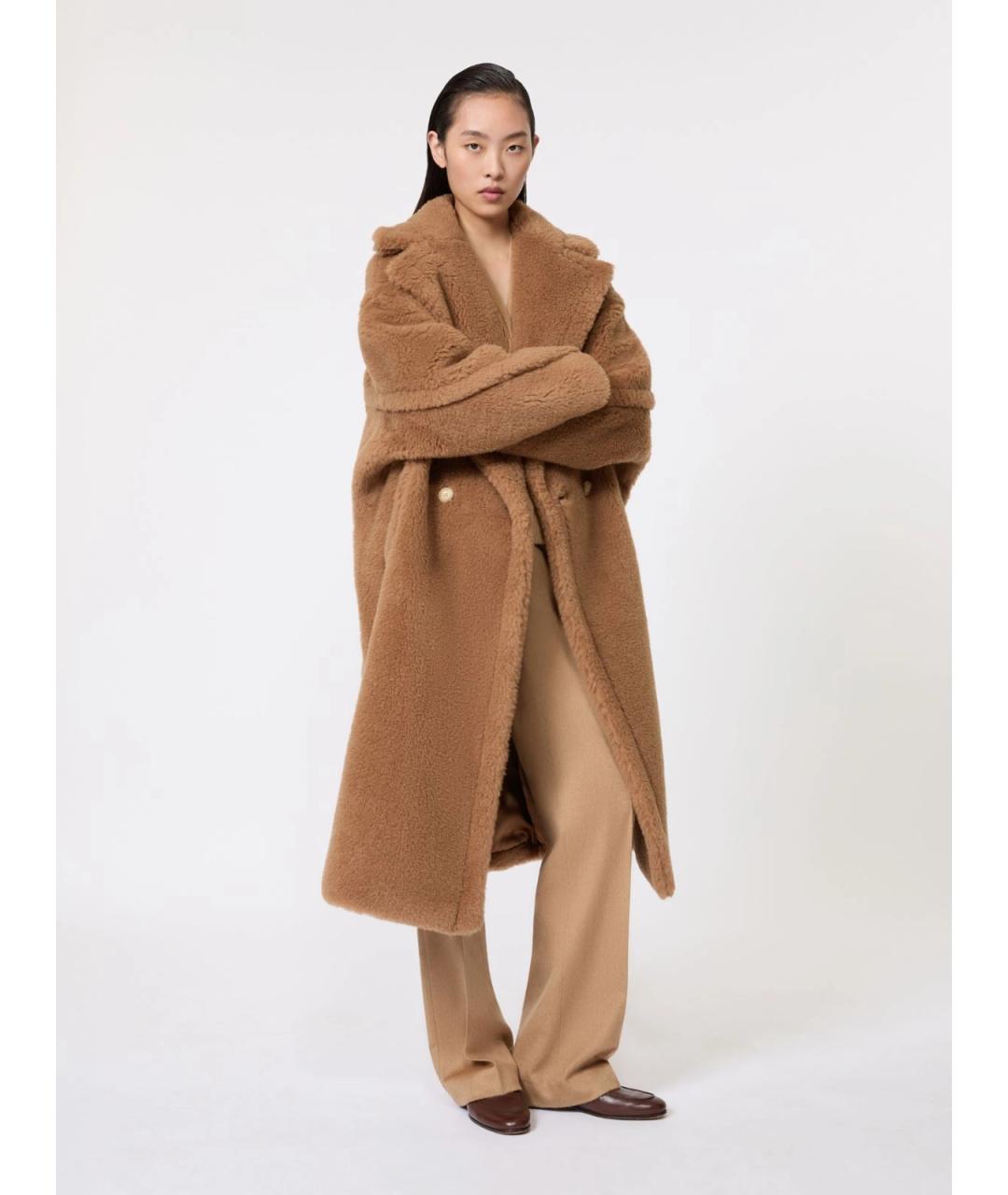 MAX MARA Коричневое шерстяное пальто, фото 2