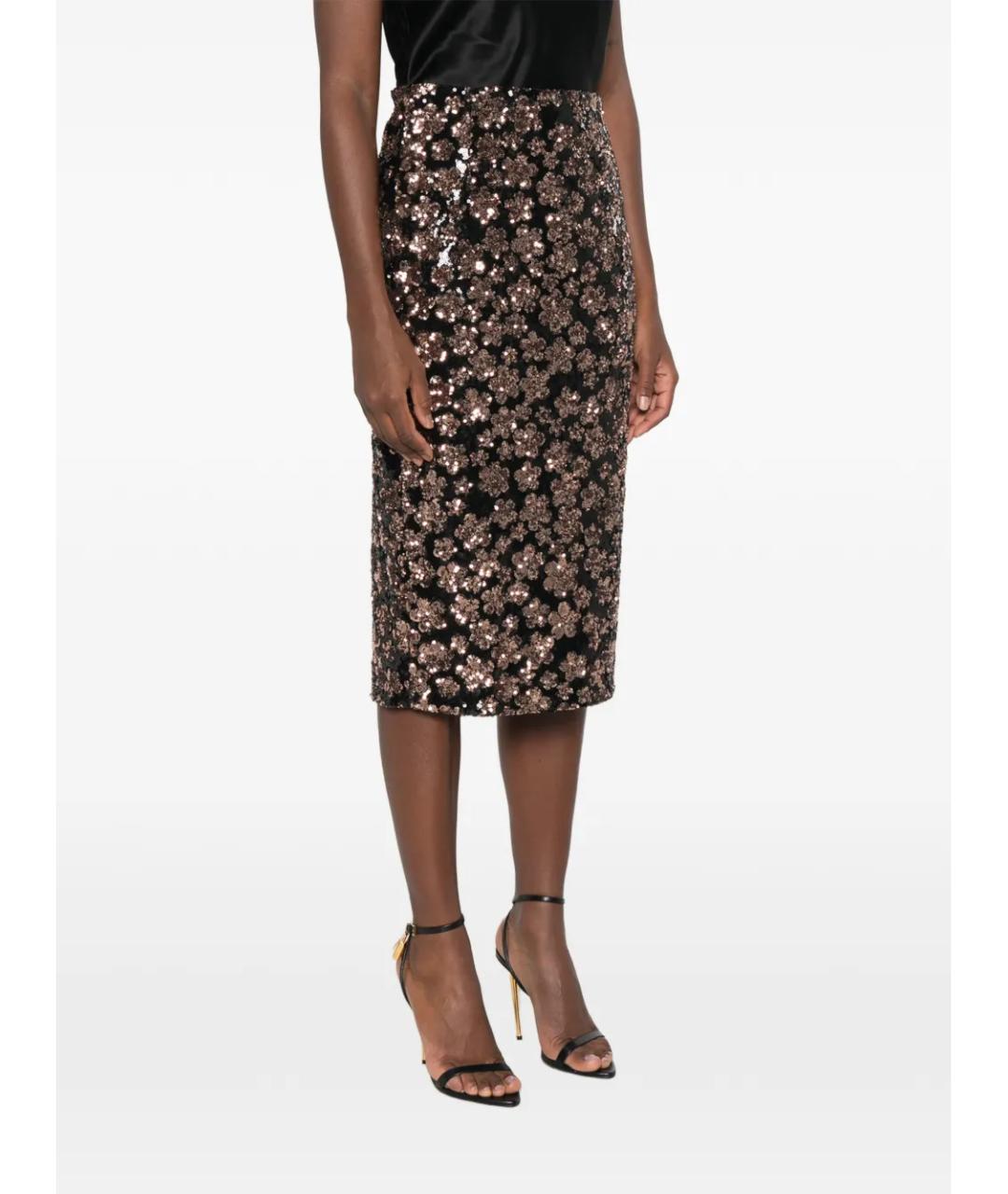 MAX MARA STUDIO Мульти полиэстеровая юбка миди, фото 3