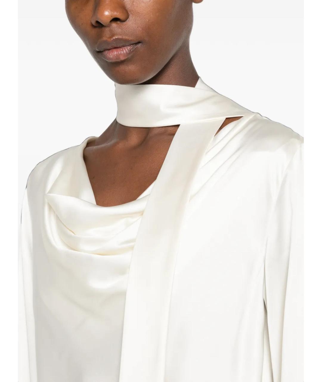 MAX MARA Белая шелковая блузы, фото 5