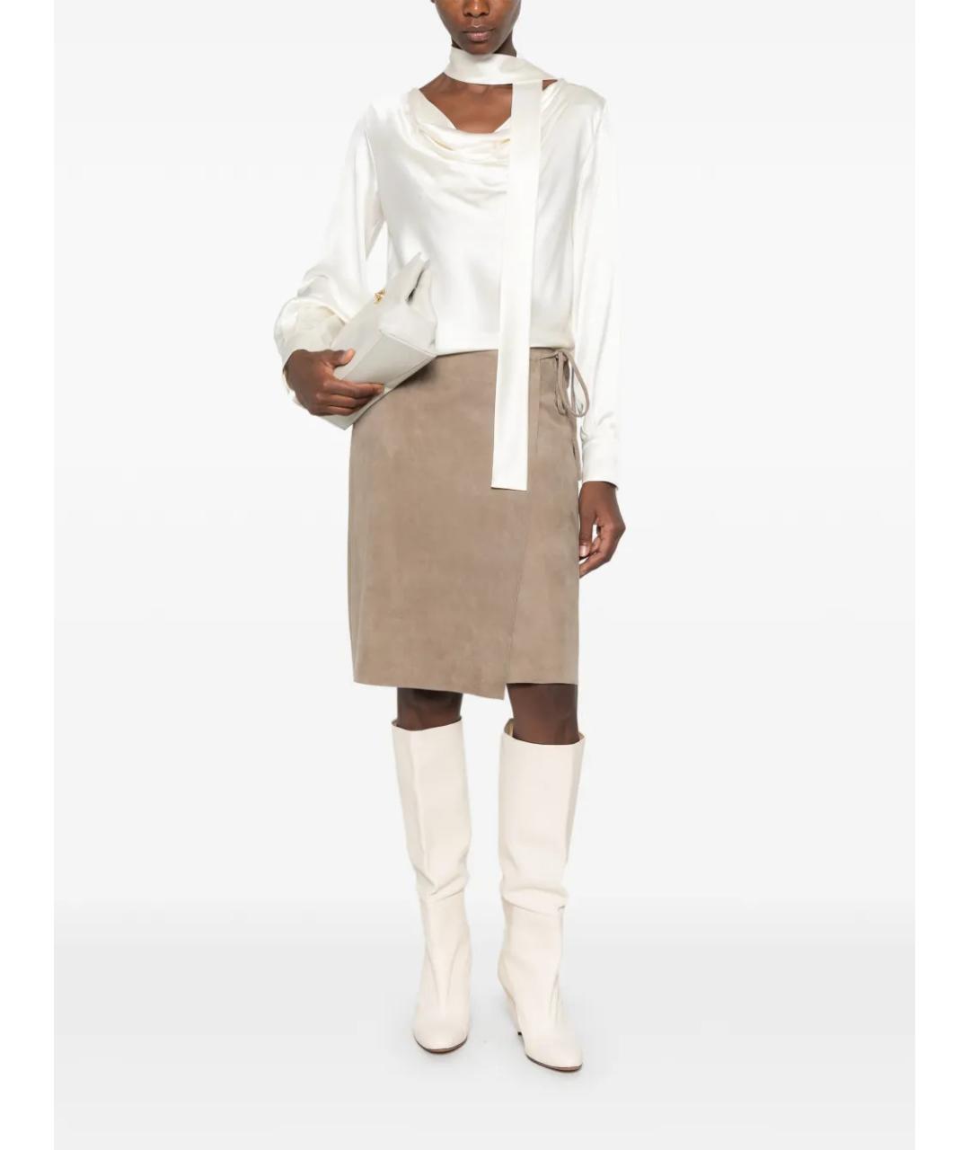 MAX MARA Белая шелковая блузы, фото 2