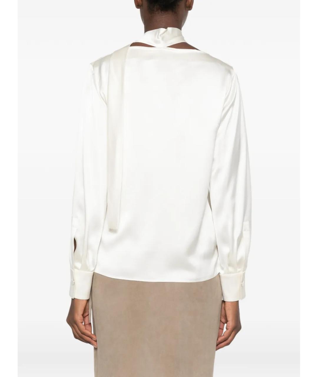 MAX MARA Белая шелковая блузы, фото 4