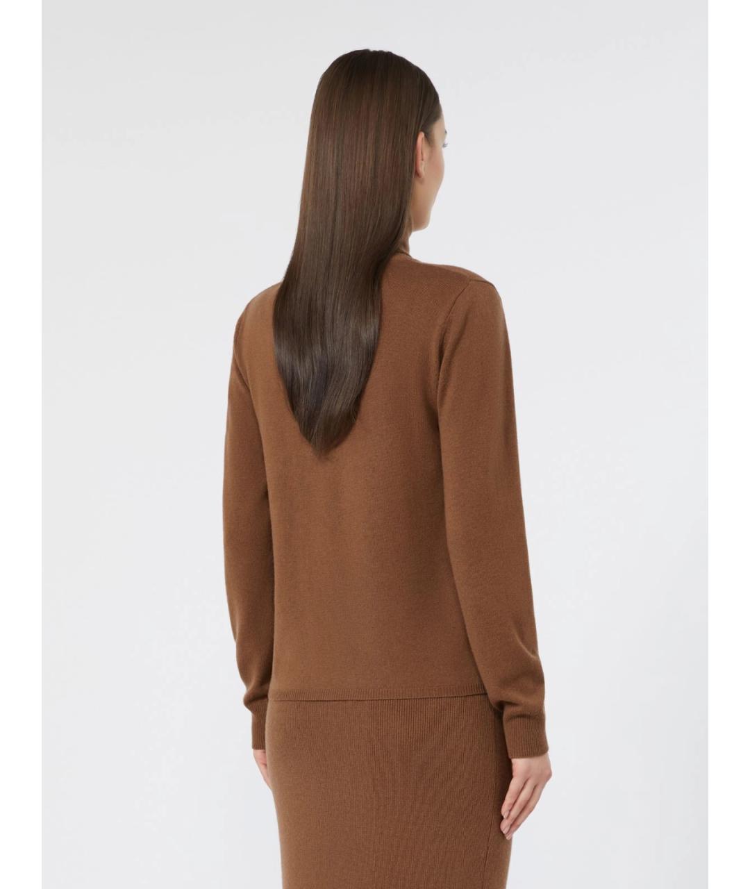 MAX MARA STUDIO Коричневый шерстяной джемпер / свитер, фото 4