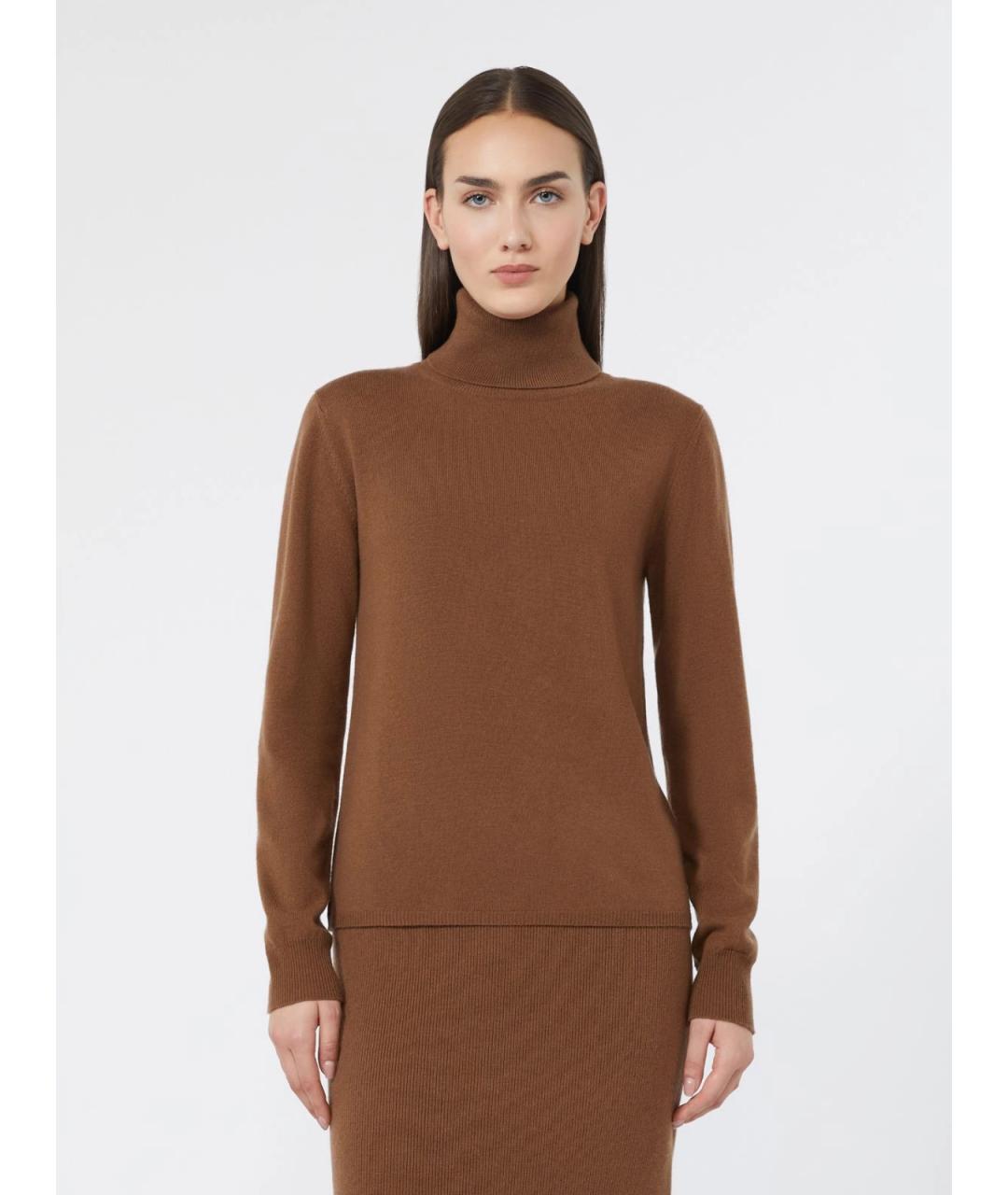 MAX MARA STUDIO Коричневый шерстяной джемпер / свитер, фото 3