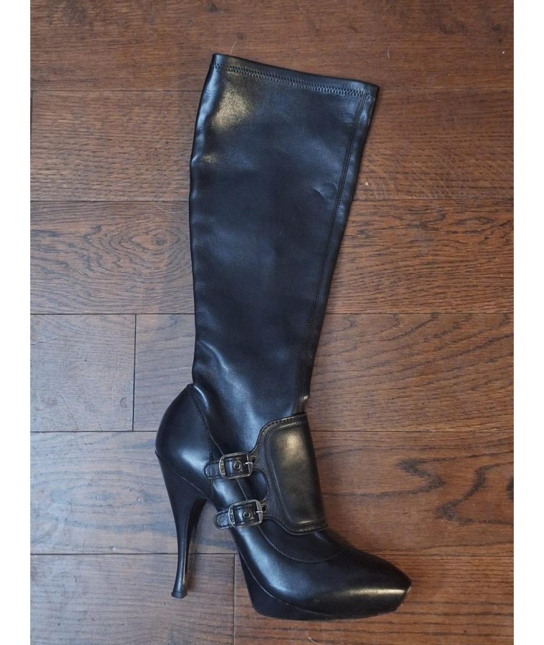 CELINE Черные кожаные сапоги, фото 10