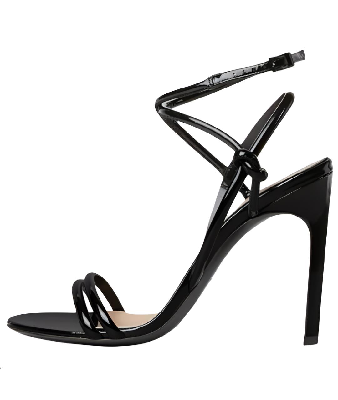 GUCCI Черные кожаные босоножки, фото 2