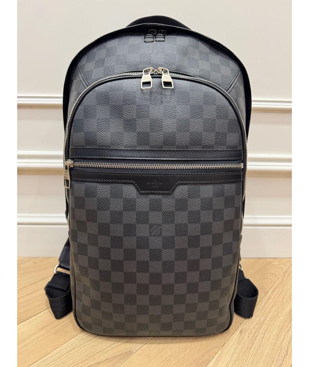 LOUIS VUITTON Черный рюкзак из канвы, фото 9