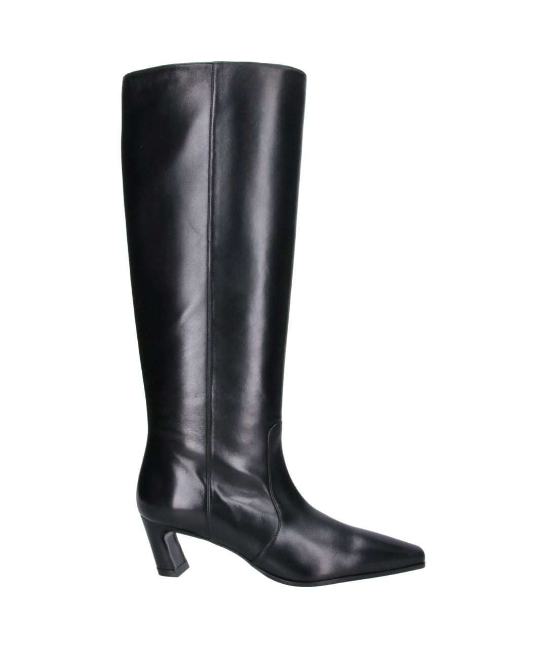 STUART WEITZMAN Черные кожаные сапоги, фото 1