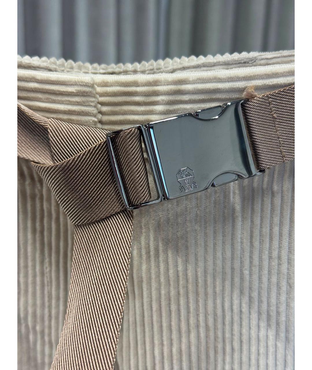 BRUNELLO CUCINELLI Бежевые прямые брюки, фото 2
