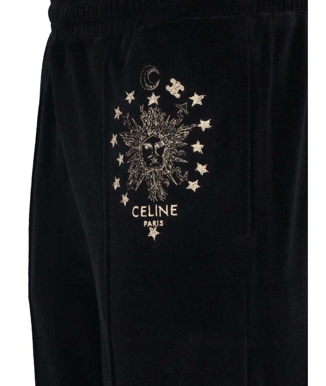 CELINE Черные хлопковые повседневные брюки, фото 4