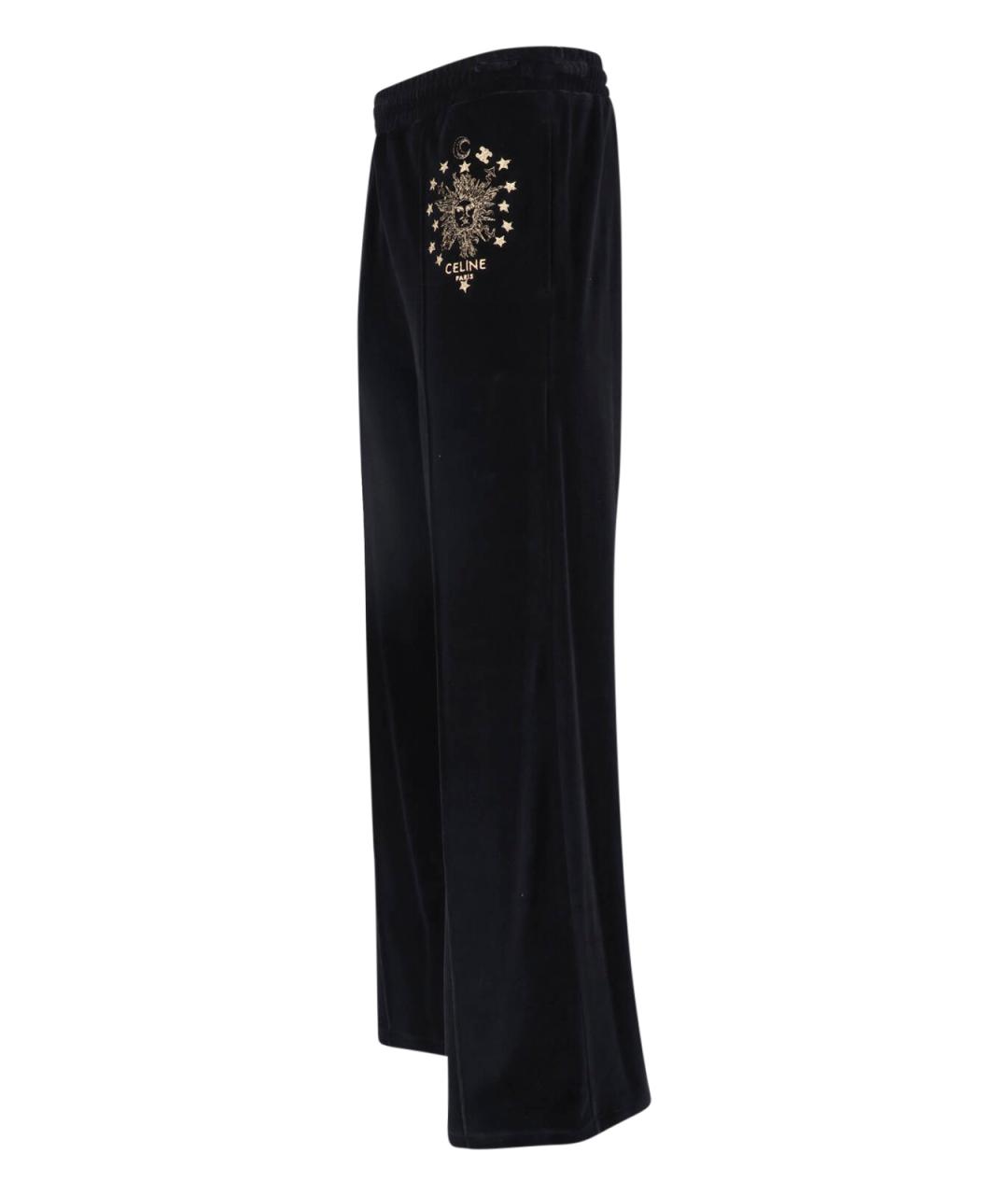 CELINE Черные хлопковые повседневные брюки, фото 3