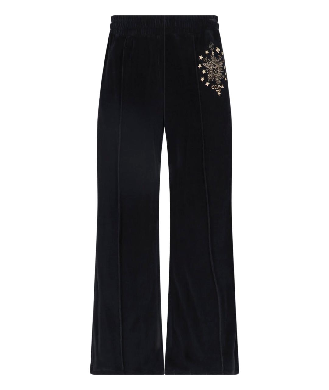 CELINE Черные хлопковые повседневные брюки, фото 1