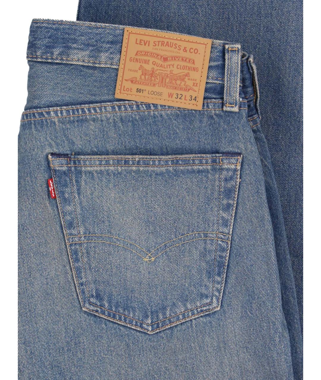 LEVI'S Синие хлопковые прямые джинсы, фото 5