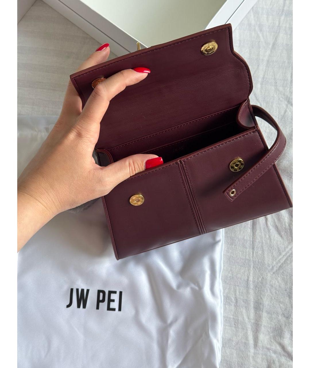 JW PEI Бордовая сумка с короткими ручками из искусственной кожи, фото 4