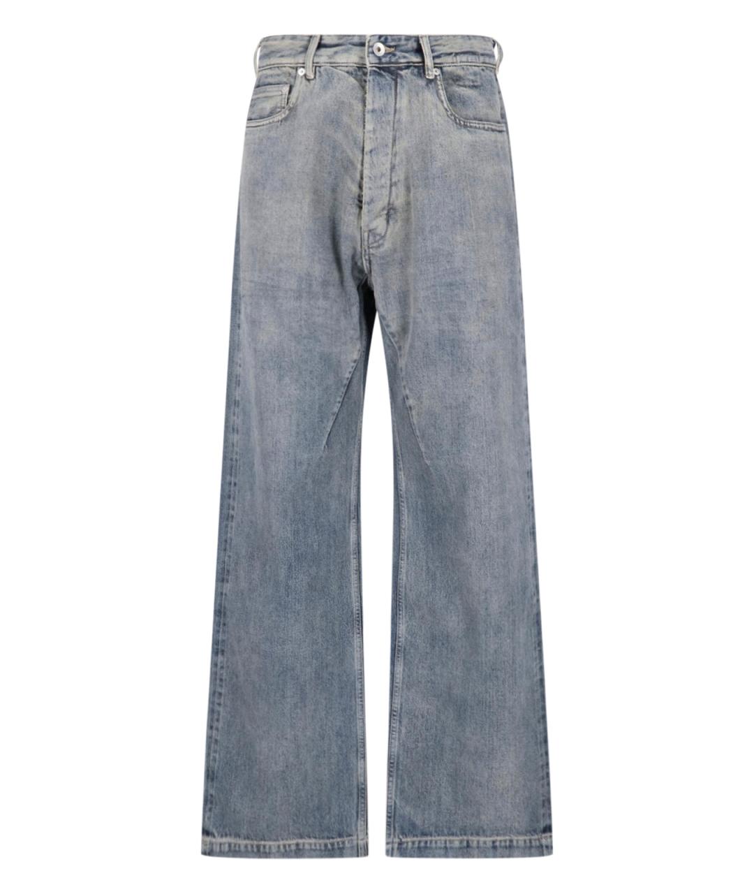 RICK OWENS DRKSHDW Синие хлопковые прямые джинсы, фото 1