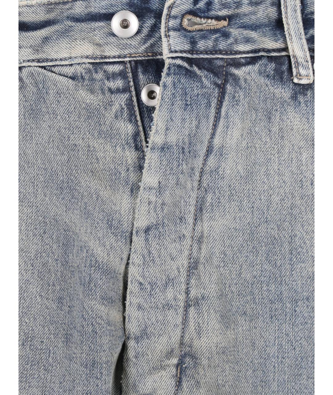 RICK OWENS DRKSHDW Синие хлопковые прямые джинсы, фото 4