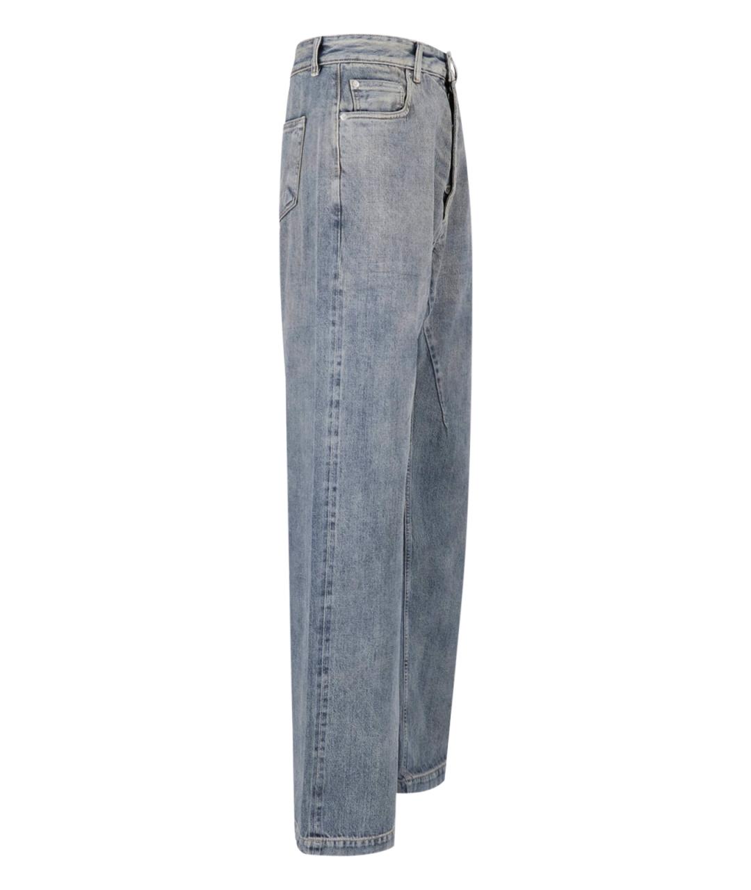 RICK OWENS DRKSHDW Синие хлопковые прямые джинсы, фото 3