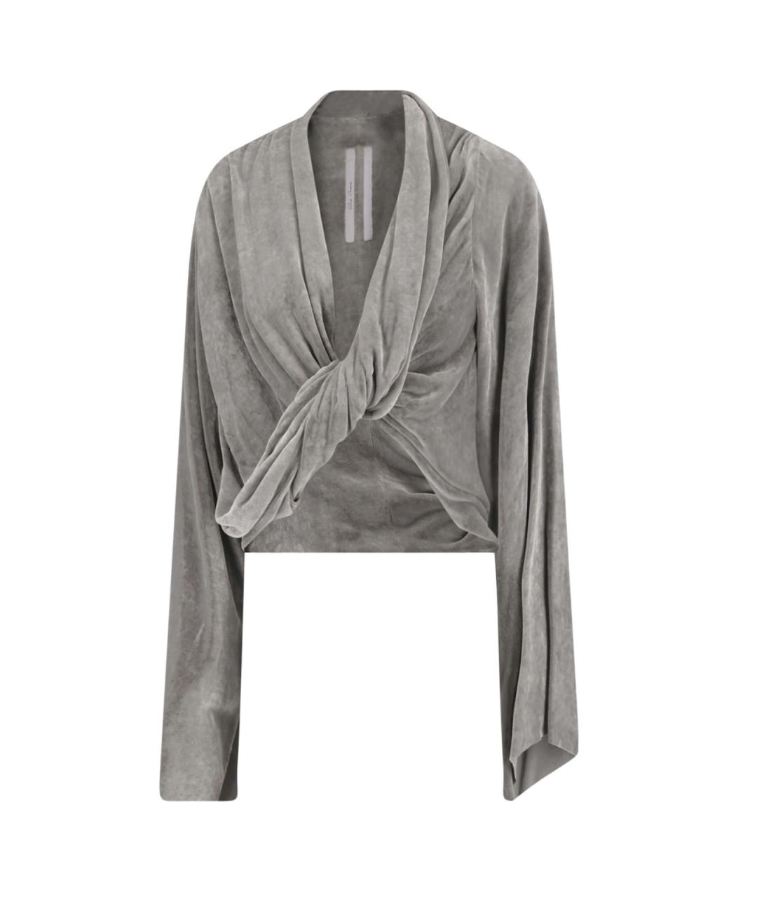 RICK OWENS Серая вискозная блузы, фото 1