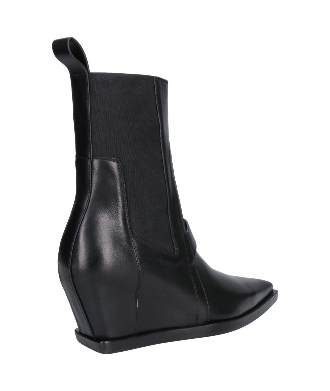 RICK OWENS Черные кожаные высокие ботинки, фото 4