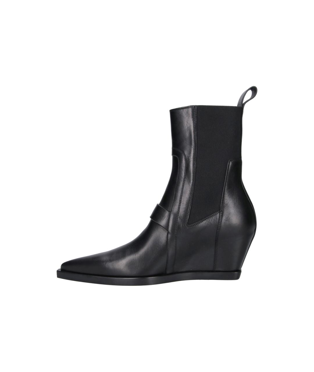 RICK OWENS Черные кожаные высокие ботинки, фото 3