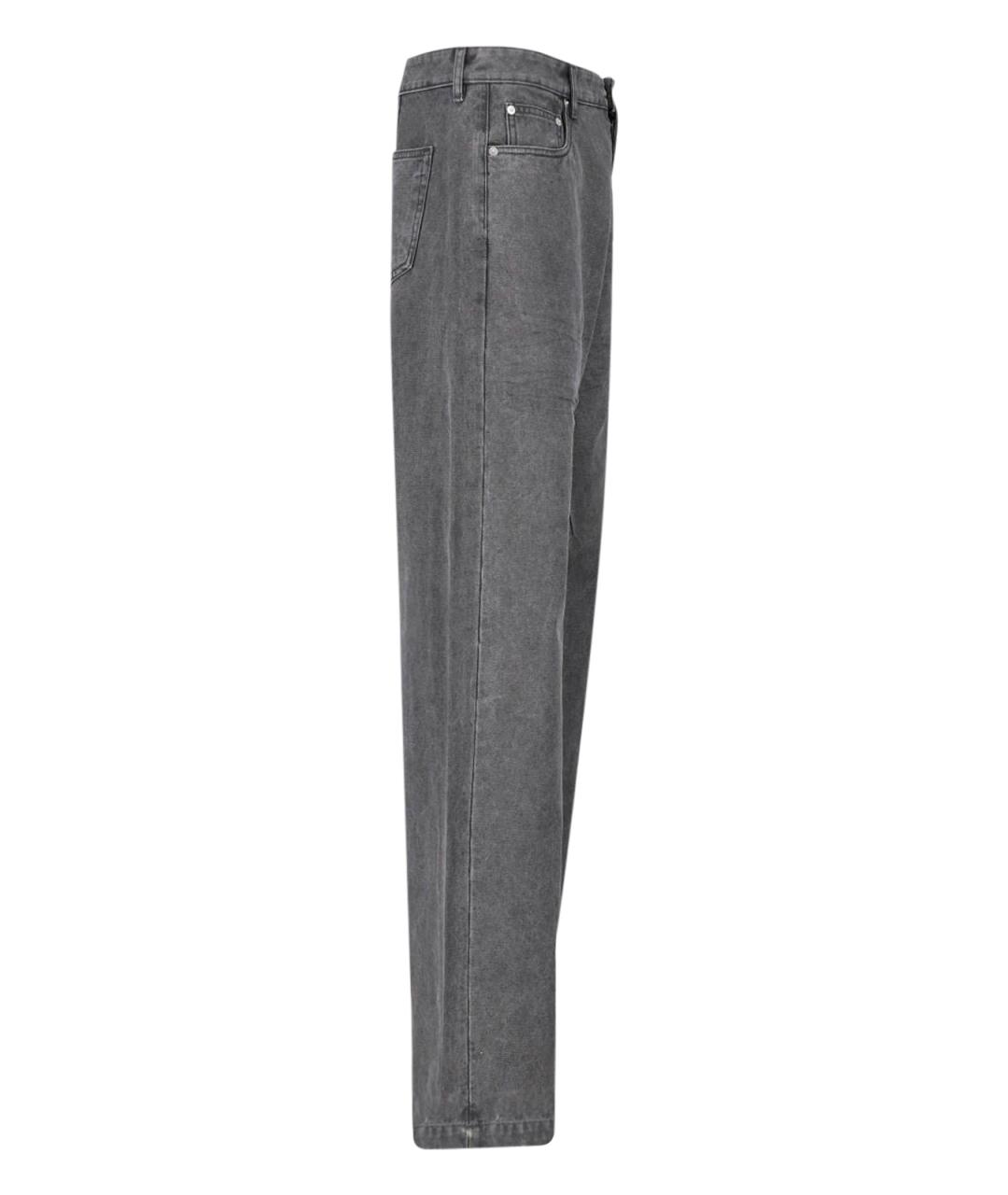 RICK OWENS DRKSHDW Серые хлопковые прямые джинсы, фото 3