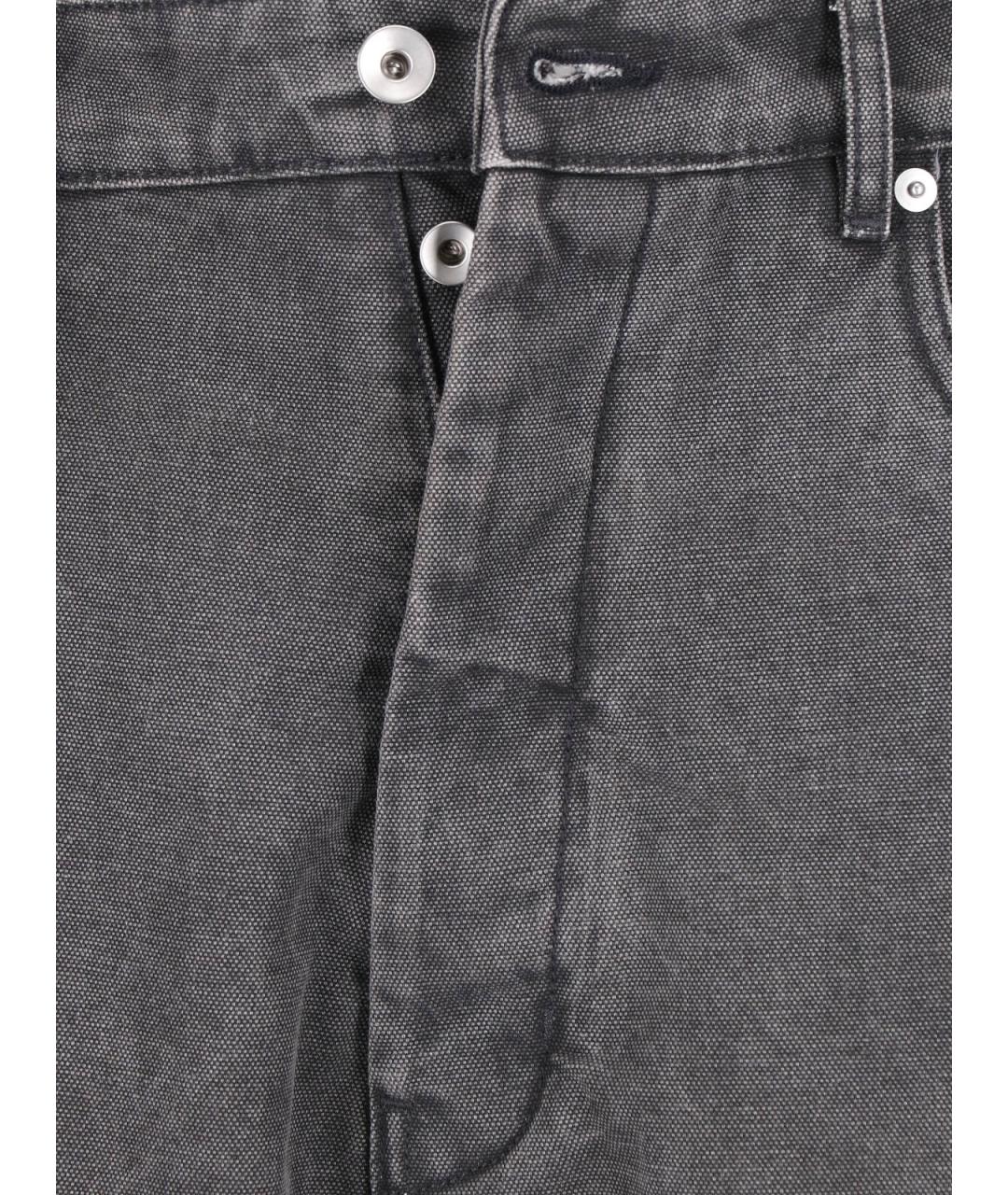 RICK OWENS DRKSHDW Серые хлопковые прямые джинсы, фото 4