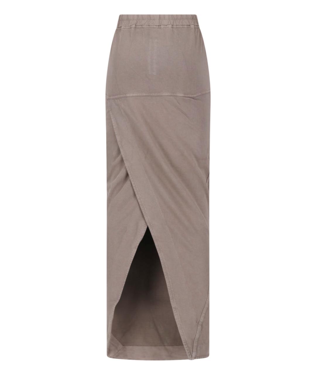 RICK OWENS DRKSHDW Коричневая хлопковая юбка макси, фото 2