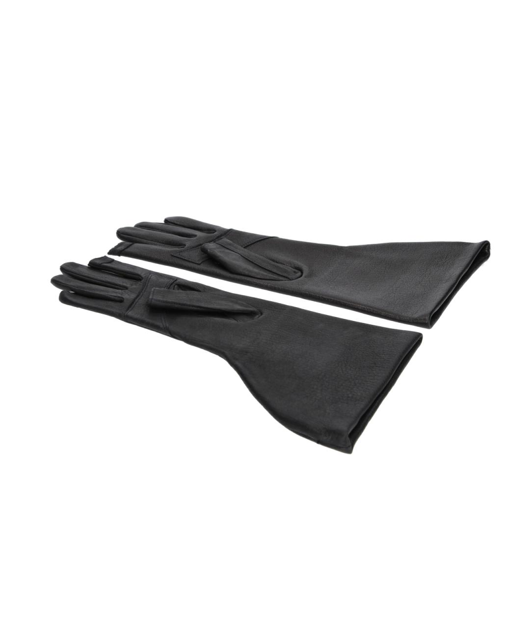 RICK OWENS Черные кожаные перчатки, фото 3