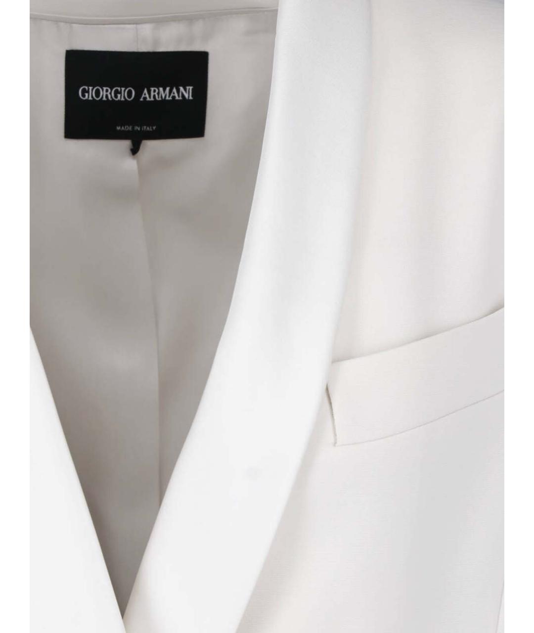GIORGIO ARMANI Белый шелковый жакет/пиджак, фото 3