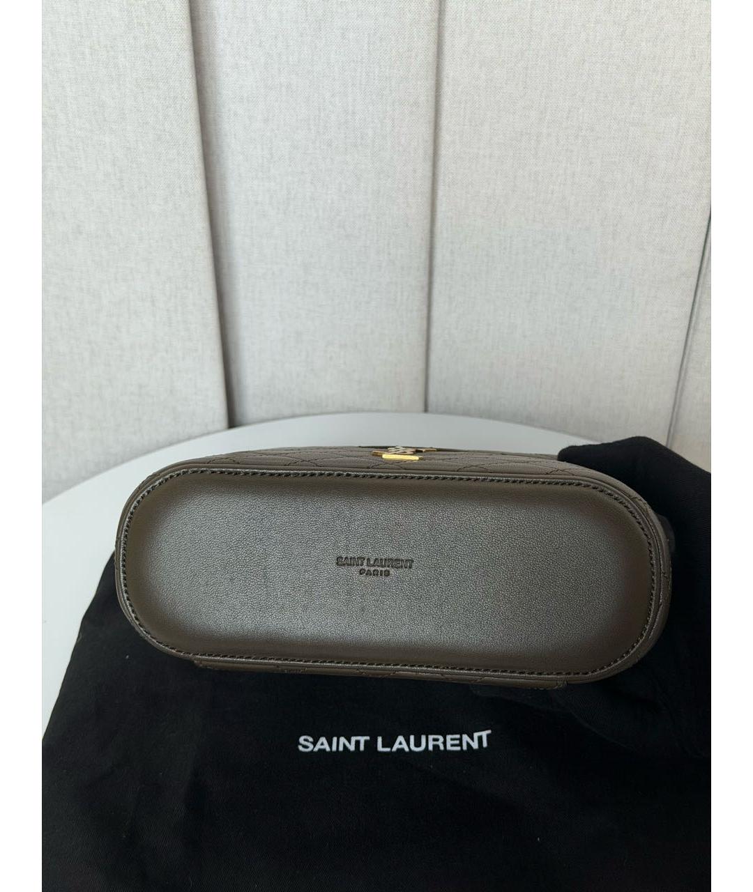 SAINT LAURENT Зеленая кожаная сумка через плечо, фото 8