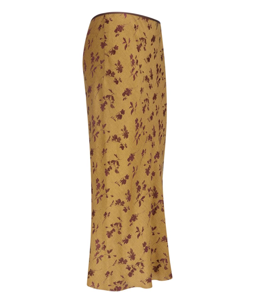 DRIES VAN NOTEN Желтая вискозная юбка миди, фото 3