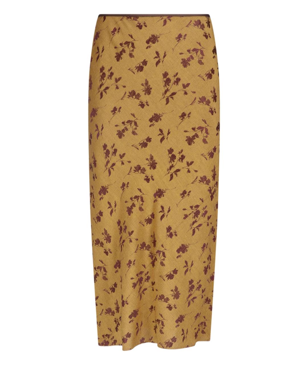 DRIES VAN NOTEN Желтая вискозная юбка миди, фото 1