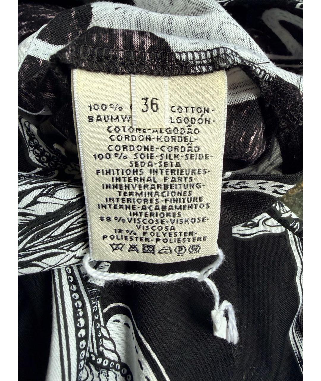 HERMES Черная хлопковая футболка, фото 4