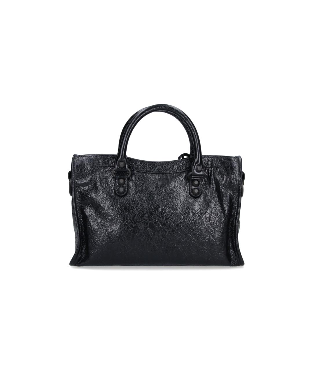 BALENCIAGA Черная кожаная сумка тоут, фото 3