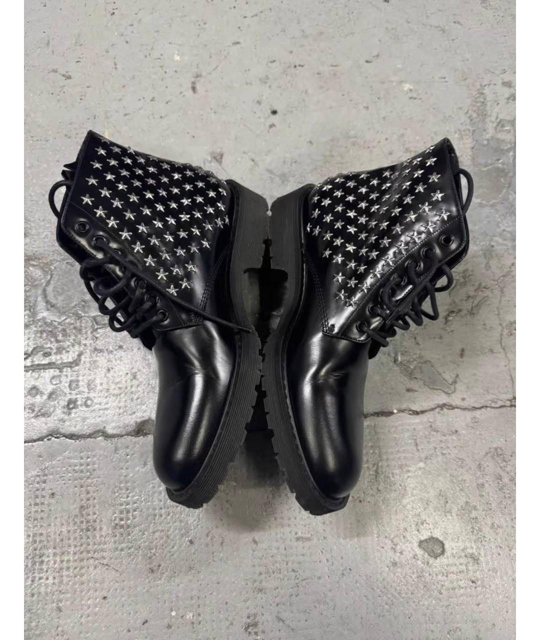 SAINT LAURENT Черные кожаные высокие ботинки, фото 4