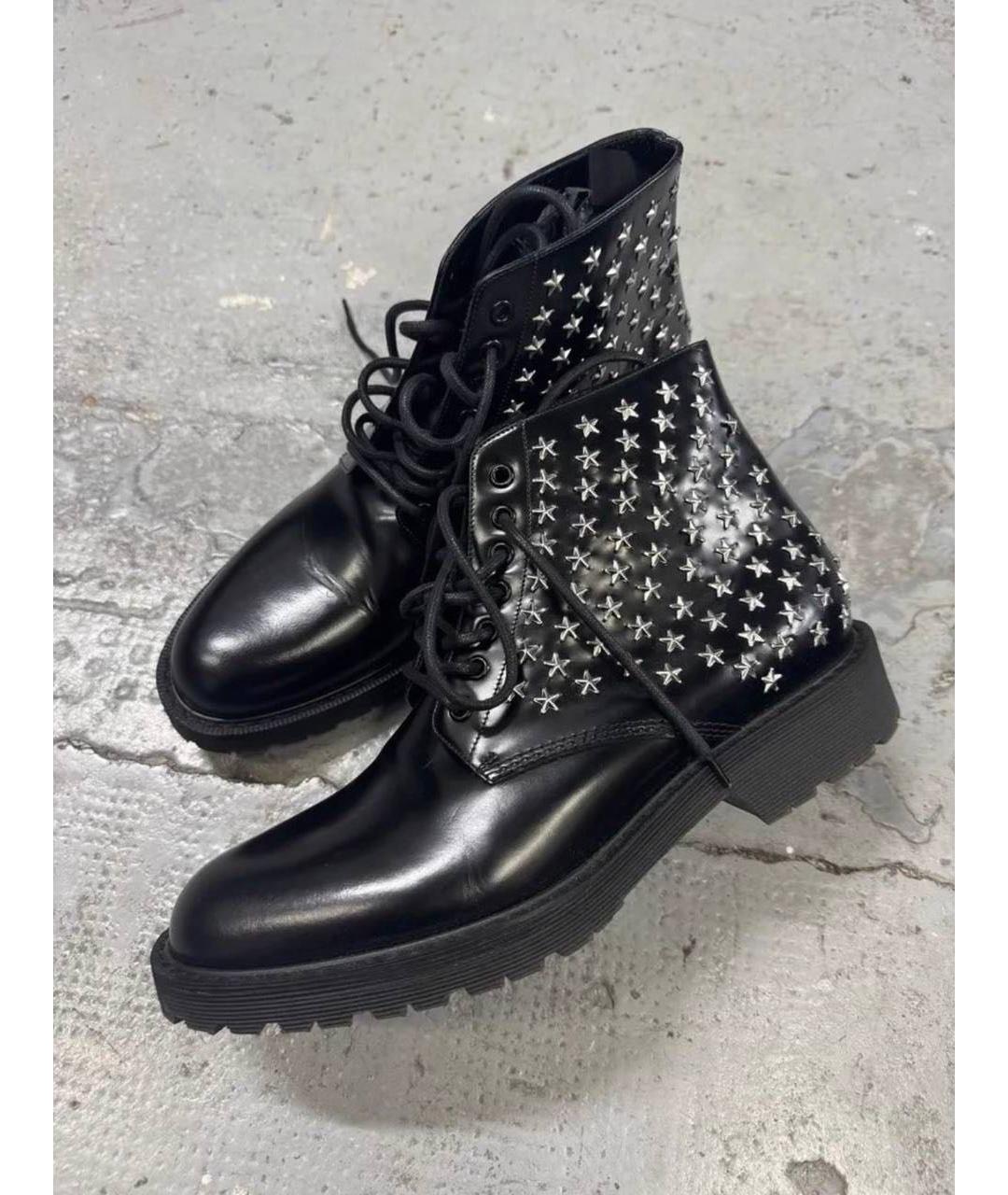 SAINT LAURENT Черные кожаные высокие ботинки, фото 2