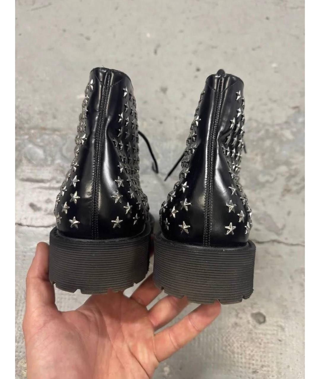 SAINT LAURENT Черные кожаные высокие ботинки, фото 3
