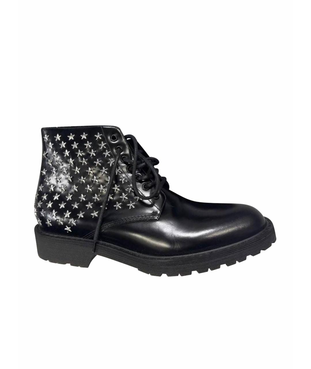 SAINT LAURENT Черные кожаные высокие ботинки, фото 1