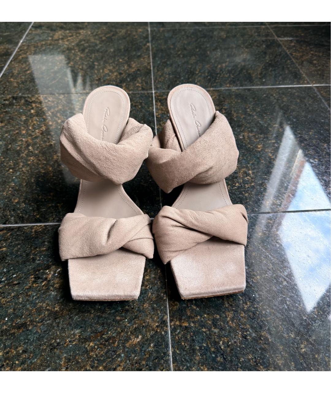RICK OWENS Серые замшевые мюли, фото 2