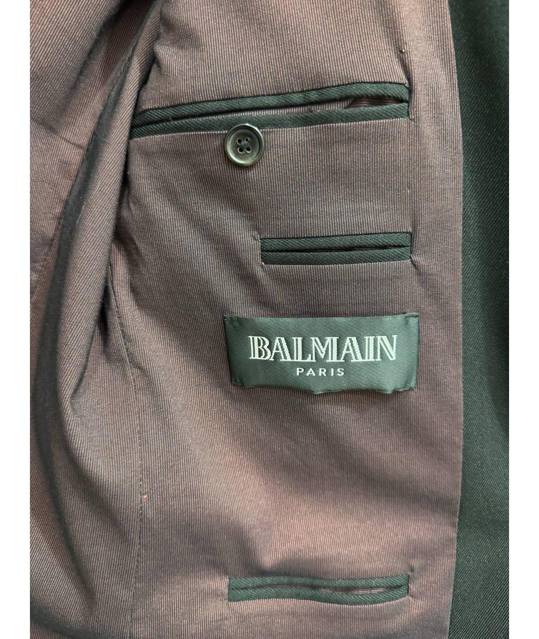 BALMAIN Черный шерстяной пиджак, фото 4