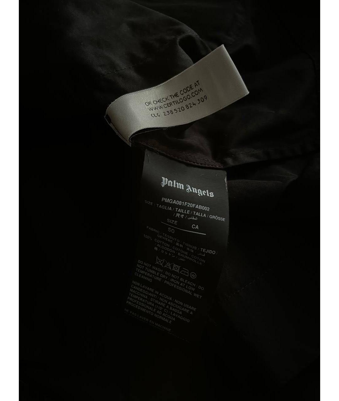 PALM ANGELS Черная хлопковая кэжуал рубашка, фото 7