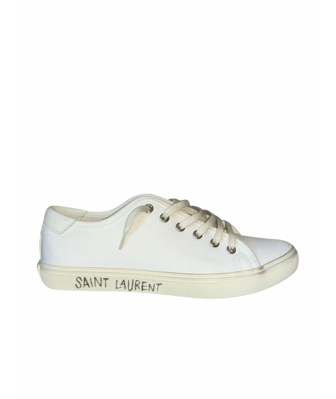 SAINT LAURENT Белые текстильные кеды, фото 1