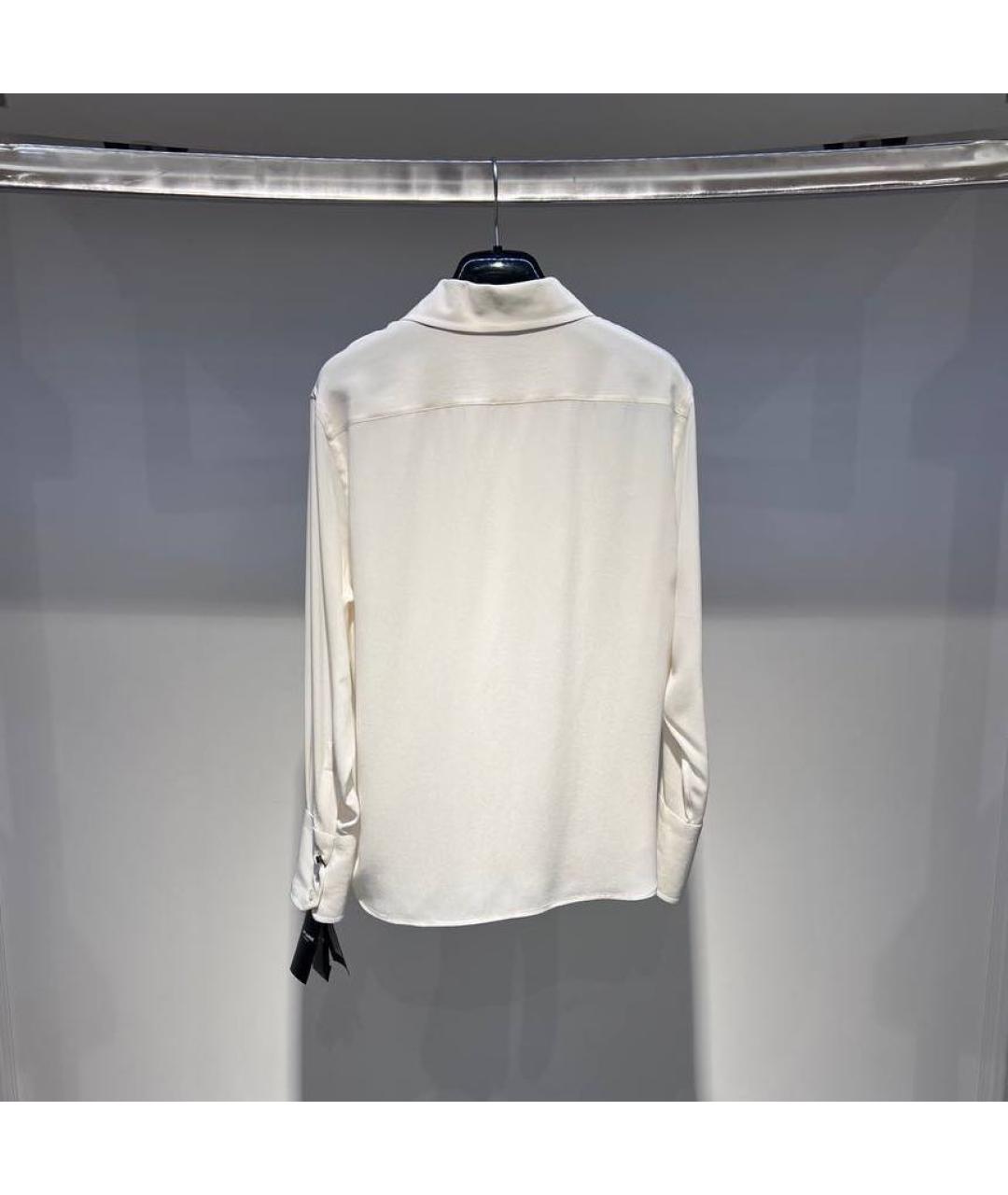 SAINT LAURENT Белая шелковая рубашка, фото 6