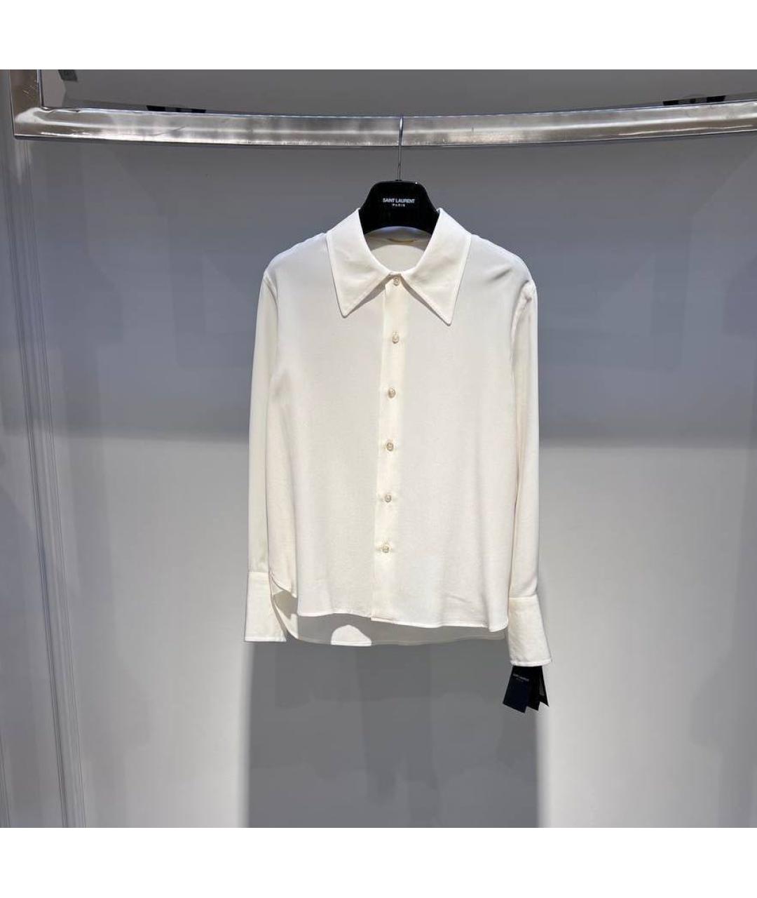 SAINT LAURENT Белая шелковая рубашка, фото 5