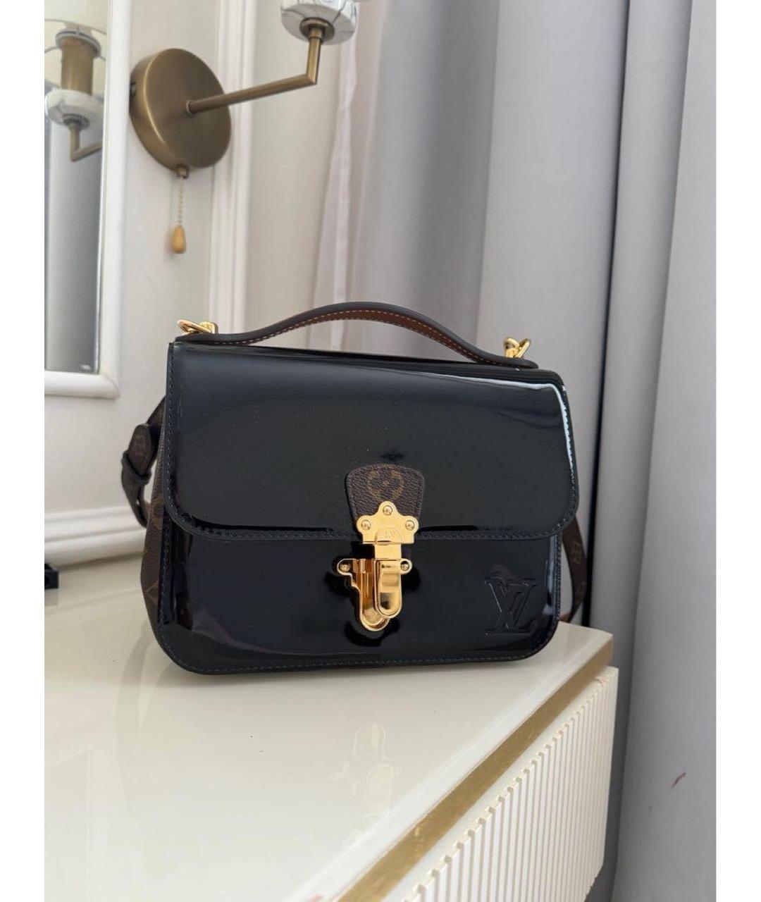 LOUIS VUITTON Черная кожаная сумка через плечо, фото 6