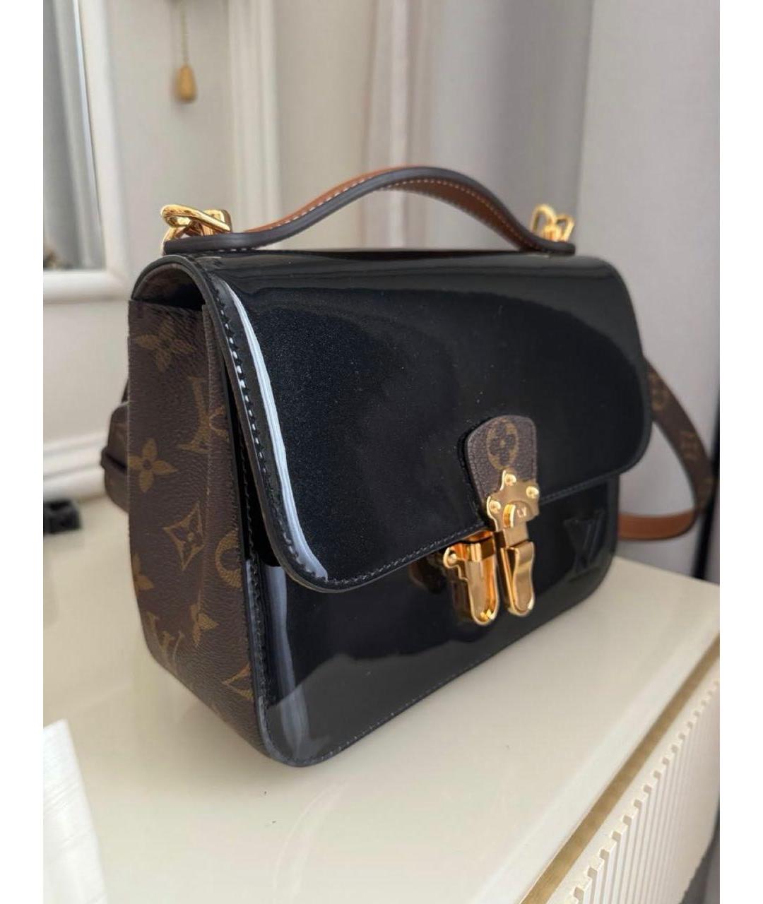 LOUIS VUITTON Черная кожаная сумка через плечо, фото 2