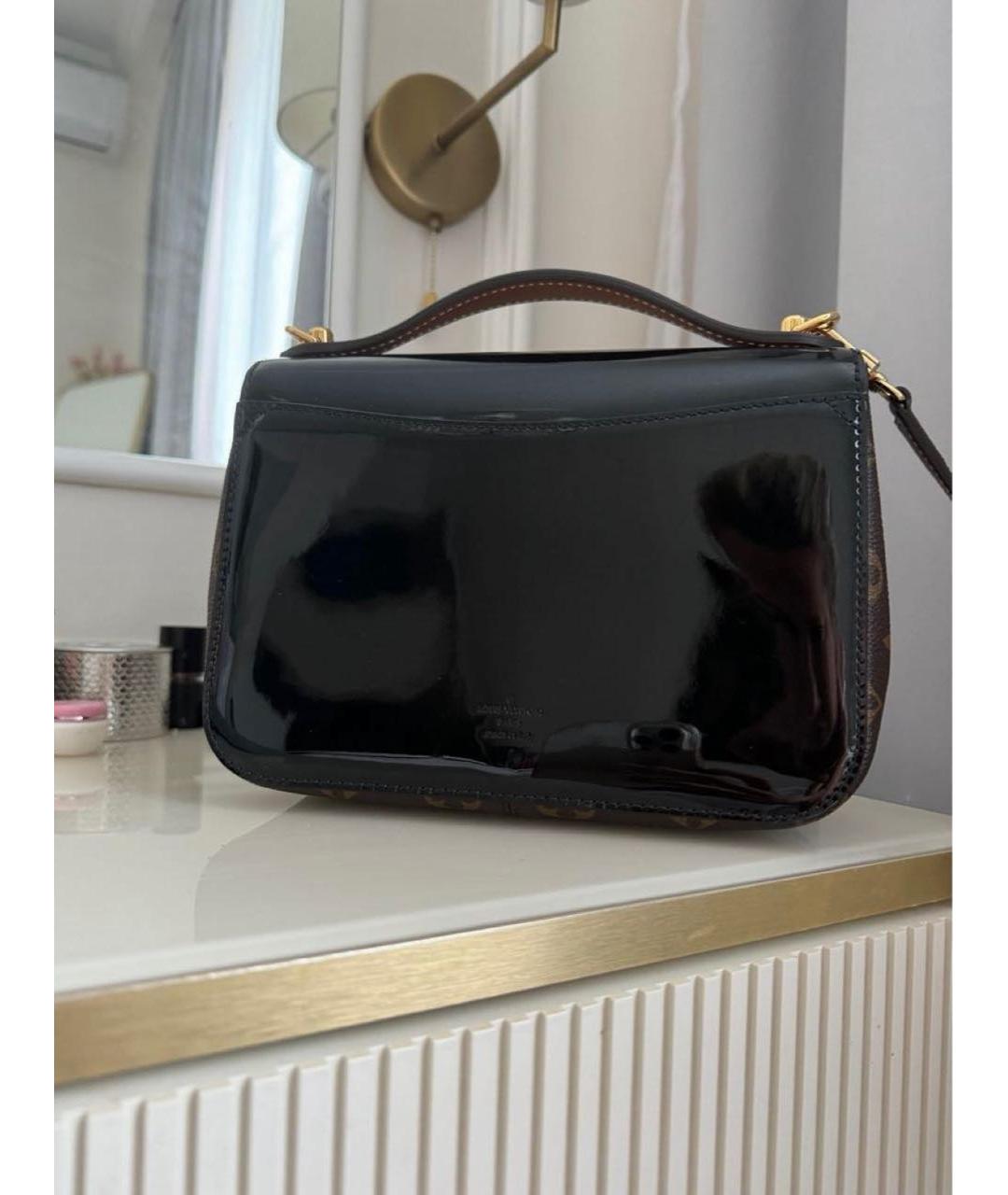 LOUIS VUITTON Черная кожаная сумка через плечо, фото 3