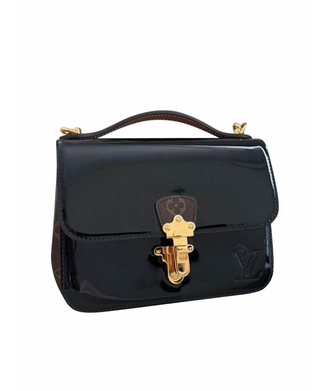 LOUIS VUITTON Черная кожаная сумка через плечо, фото 9