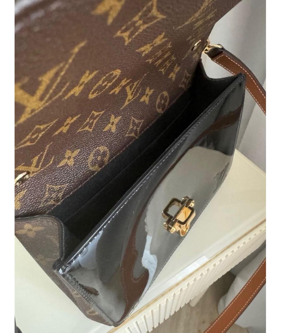 LOUIS VUITTON Черная кожаная сумка через плечо, фото 4
