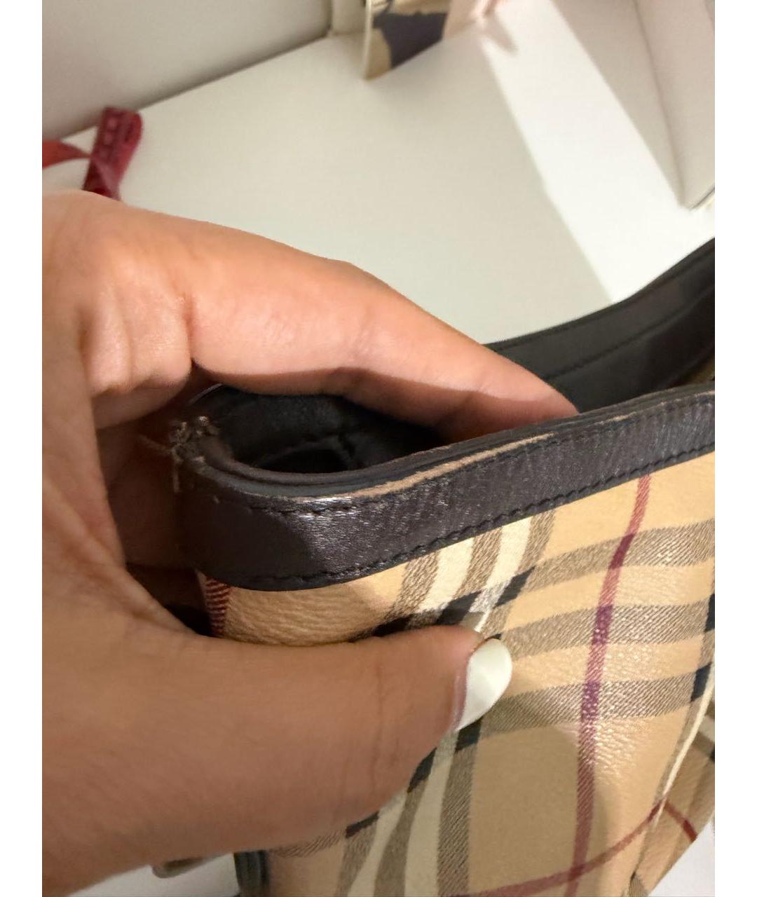 BURBERRY Коричневая сумка через плечо из искусственной кожи, фото 8