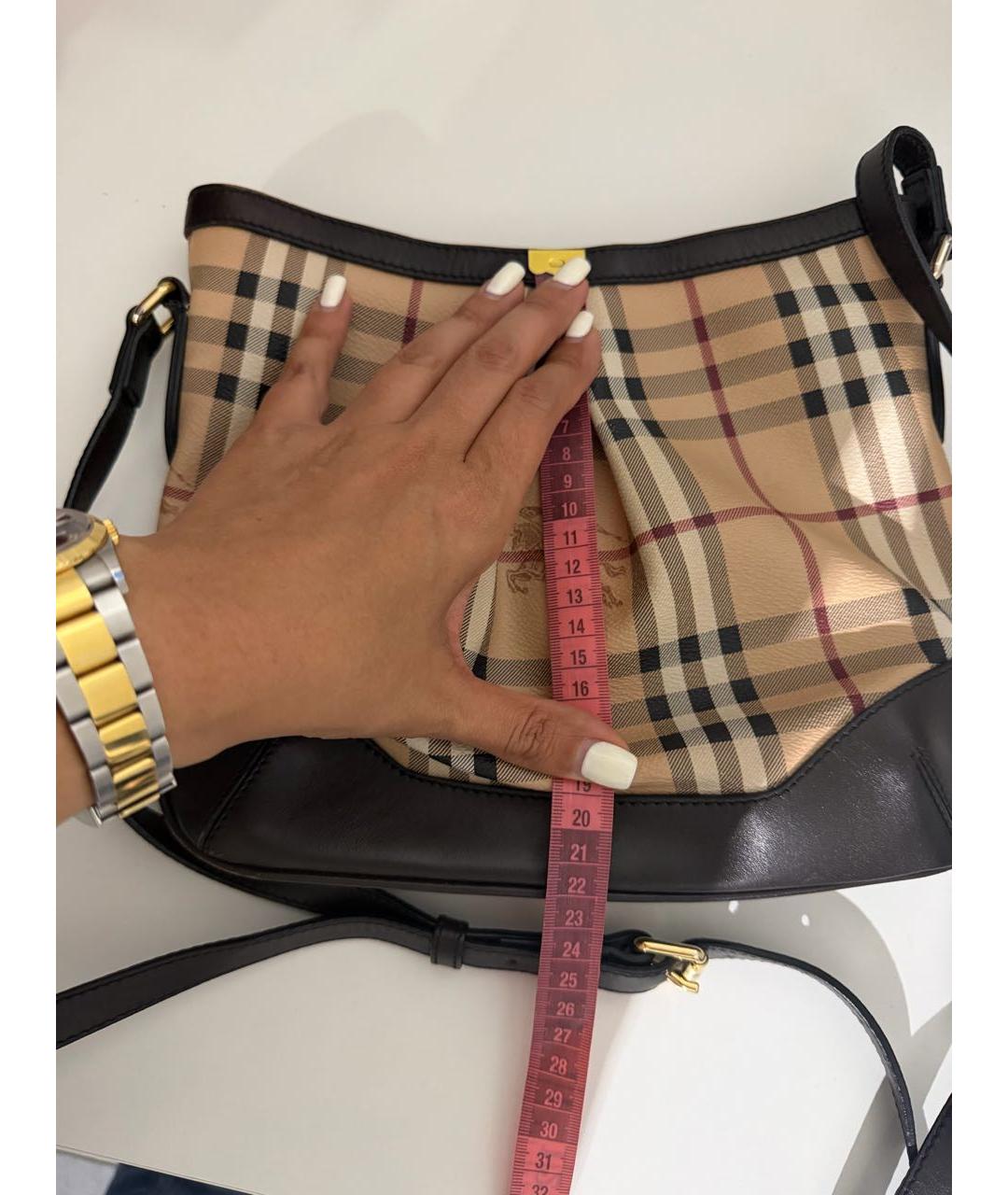 BURBERRY Коричневая сумка через плечо из искусственной кожи, фото 2